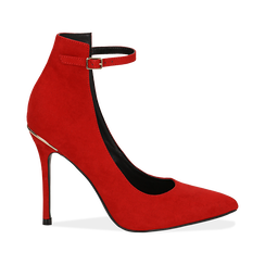 Décolleté rosse in microfibra, tacco 11 cm ,