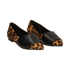 Ballerine a punta leopard in micorfibra , 