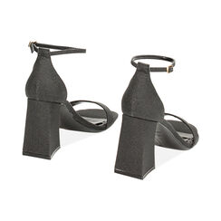 Sandalias negras con tacón y glitter, Special Price, 232102506SGNERO035, 003 preview