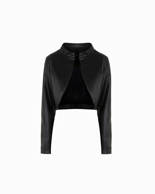 VETEMENTS VESTE SYNTHETIQUE CUIR NERO, BLACK