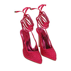 D&eacute;collet&eacute; lace-up fucsia in raso, tacco 11 cm , Primadonna, 204939401RSFUCS036, 002 preview