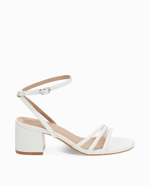 Sandalia con tac&oacute;n para mujer blanco chic, WHITE