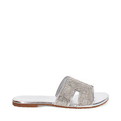 Sandaletto con tomaia laminata in strass color argento, Primadonna, 254933971LPARGE035, 001a