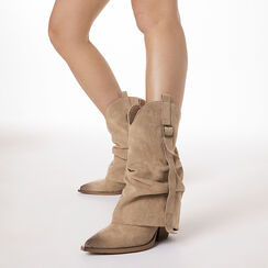 Botas texanas arena tac&oacute;n 9 cm, Zapatos, 273063906MFSABB035, 002a