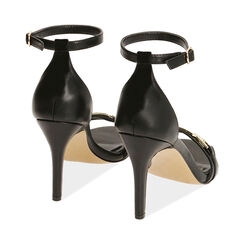 Sandali neri con staffa, tacco 9,5 cm , Primadonna, 192113602EPNERO036, 004 preview