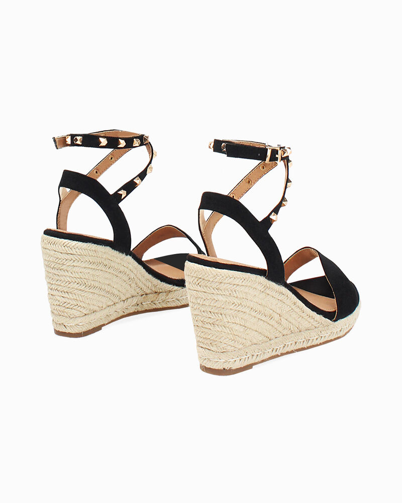 Zeppe donna nere in canvas con braccialetto image number null