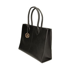 Borsa a spalla nera in pelle, 22U309908PENEROUNI, 002a