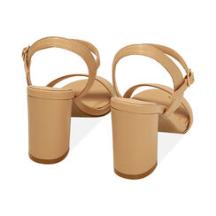 Sandali beige, tacco 8 cm, Fuori Tutto, 214903601EPBEIG035, 003 preview