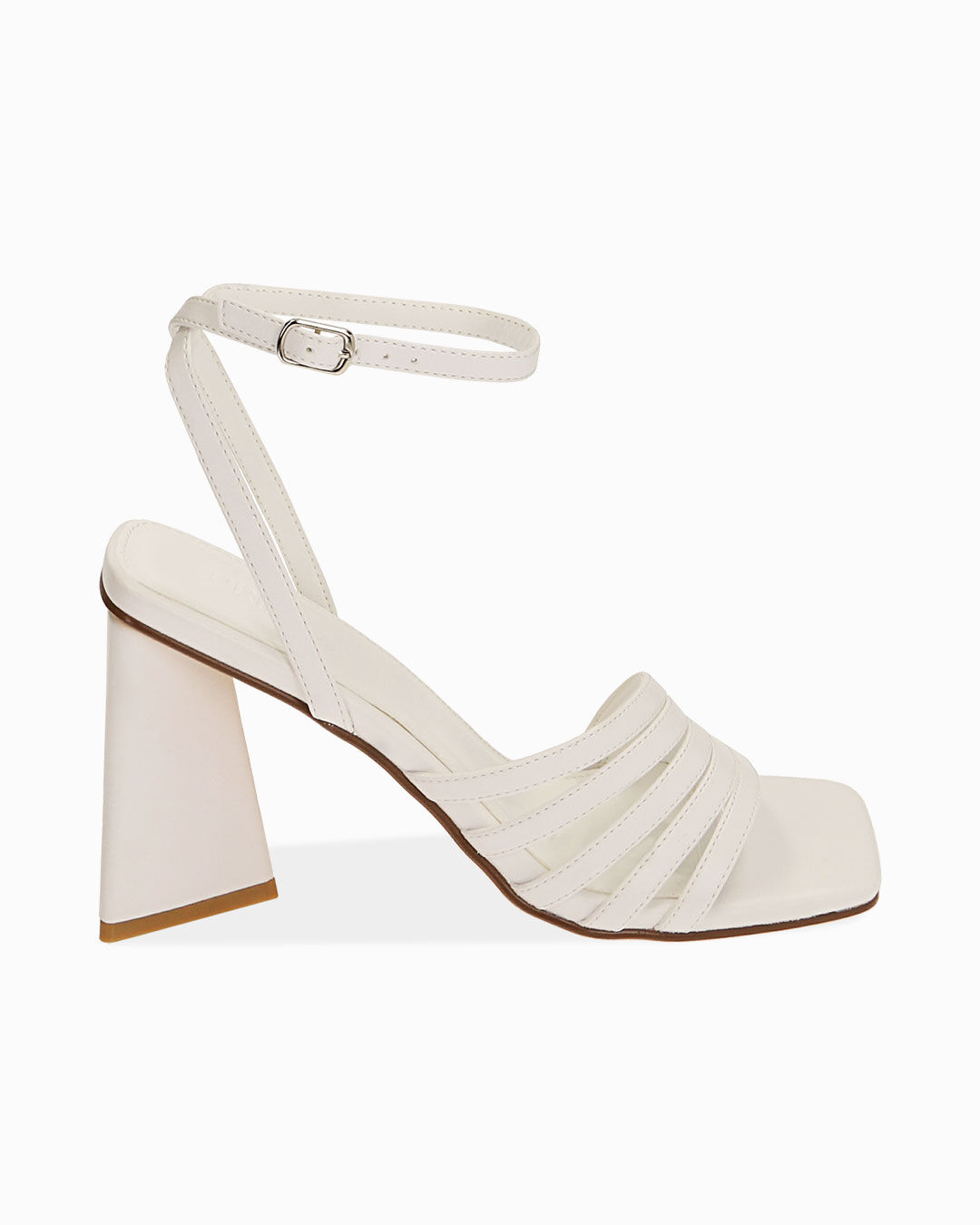 Sandali bianchi, tacco scultura 9 cm