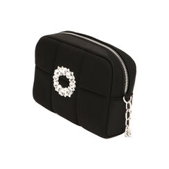Borsa a tracolla gioiello nera in tessuto, Primadonna, 215124664LYNEROUNI, 002 preview