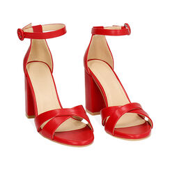 Sandale à talon femme rouge à talon large, Primadonna, 252783454EPROSS035, 003 preview