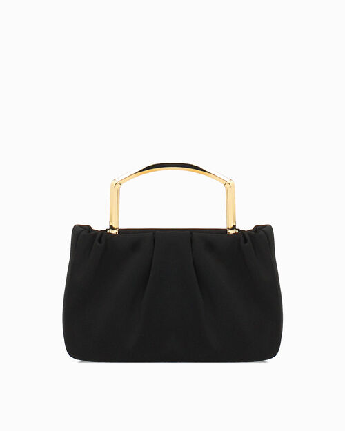 Mini bag negra con asas doradas, BLACK