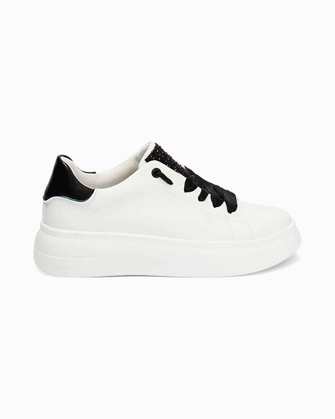 Sneakers bianche e nere tacco 5 cm