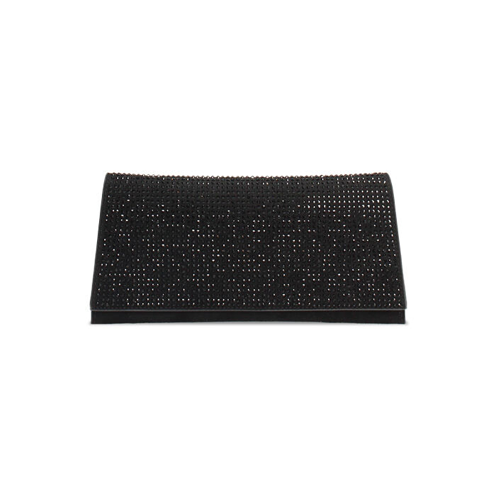 Pochette nera in microfibra con strass, Primadonna, 265162201MPNENEUNI