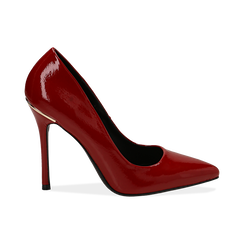 D&eacute;collet&eacute; rosse in vernice, tacco 11 cm , Scarpe, 142146861VEROSS035, 001 preview
