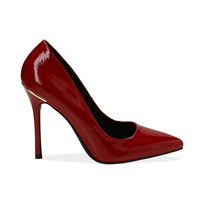 D&eacute;collet&eacute; rosse in vernice, tacco 11 cm , Scarpe, 142146861VEROSS035