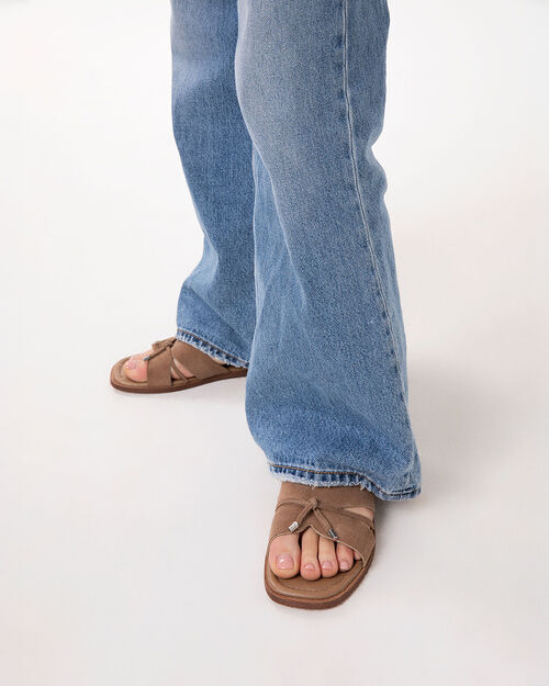 Sandali bassi taupe con eleganza casual, TAUPE