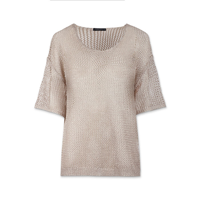 Camiseta mujer dorada en tejido, Primadonna, 25B473125TSOROGUNI