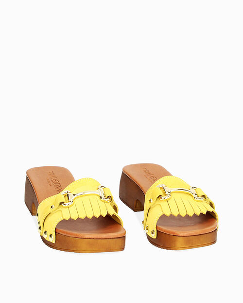 Zuecos amarillos en ante, YELLOW