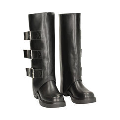 Stivale biker nero con cinture sul gambale, Primadonna, 240631706EPNERO035, 002 preview