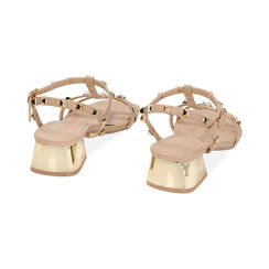 Sandali beige con borchie, Primadonna, 234911689EPBEIG036, 003 preview
