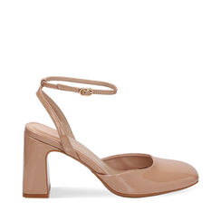 Escarpins nude en vernis, 232100501VENUDE037, 001a