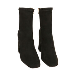 Ankle boots neri in microfibra, tacco 8,5 cm , Primadonna, 204910801MFNERO035, 002 preview