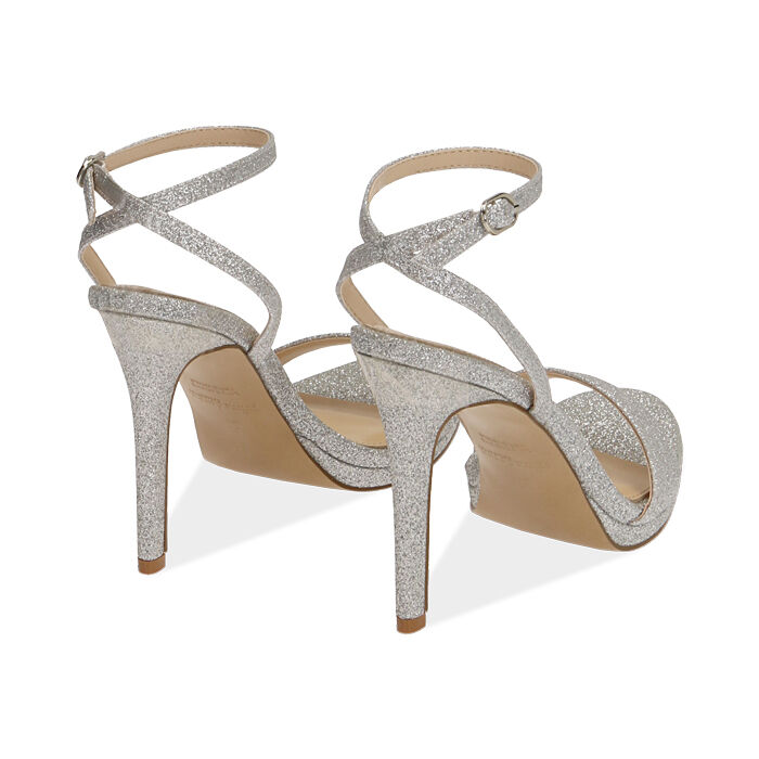 scarpe con il tacco argento