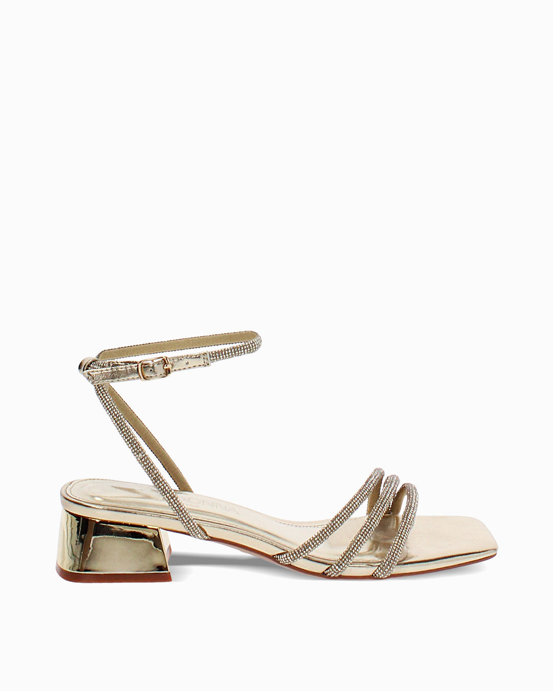 Sandali oro con tacco 5,5 cm
