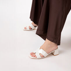 Mules open toe panna tacco 5,5 cm, Primadonna, 27O800139VEPANN035, 002a