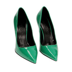 D&eacute;collet&eacute; verdi in vernice, tacco 11 cm , Primadonna, 20N296501VEVERD036, 002a