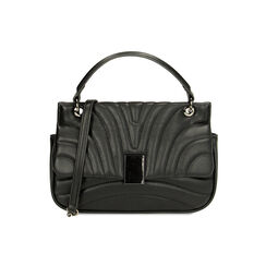 Mini-bag a mano nera matelassé, Primadonna, 225125023EPNEROUNI, 001 preview