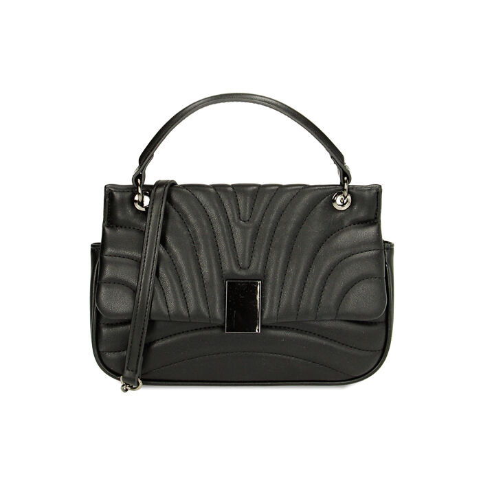 Mini-bag a mano nera matelassé, Primadonna, 225125023EPNEROUNI
