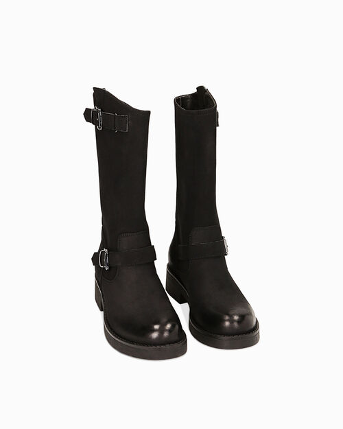 ZAPATOS BIKER NABUK NERO, BLACK