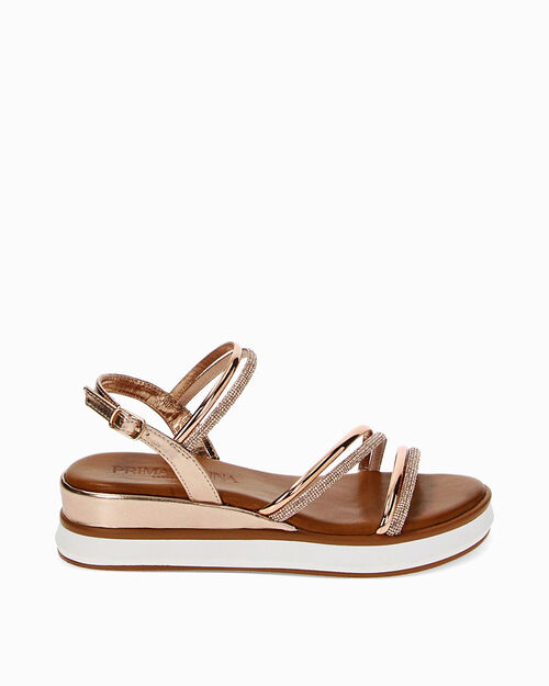 Zeppe rosa oro con pietre scintillanti 4,4 cm, MULTI COLOR