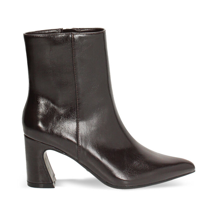 Tronchetti testa di moro lucidi con tacco di 7,3 cm, Scarpe, 264909513EUMORO037