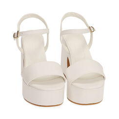 Sandali bianchi, tacco-zeppa 10,5 cm , SPECIAL SALE, 19N205311EPBIAN035, 002 preview