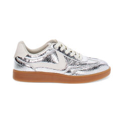 Sneakers donna argento in crack laminato, Scarpe, 250124015LCARGE035, 001 preview