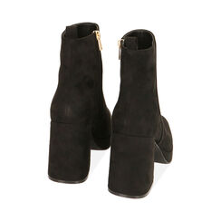 Ankle boots neri in microfibra, tacco 9,5 cm , Primadonna, 204908706MFNERO040, 003 preview