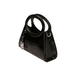 Mini-bag geometrica nera in naplak, Primadonna, 225731501NPNEROUNI, 002 preview
