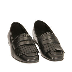 Mocassins plats en cuir noir, Primadonna, 20A580037PENERO036, 002a