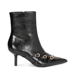 Tronchetti neri in materiale lucido con tacco 7 cm, Primadonna, 264972612EUNERO035, 001a