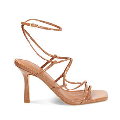 Sandalia con tacón mujer marrón alto, Primadonna, 25O863495VEMARR035, 001a