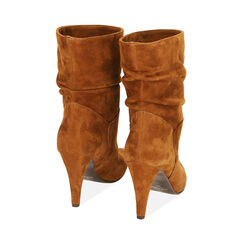 Ankle boots cognac in camoscio, tacco 10 cm , Primadonna, 20L660062CMCOGN040, 003 preview