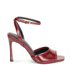 Sandali con tacco bordeaux dal design contemporaneo, Primadonna, 26M707350EUBORD035, 001a