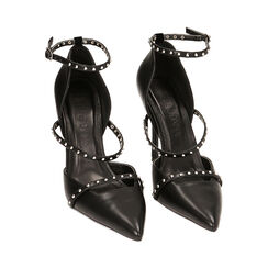 Décolleté con correas negras con tachas, Tacòn 10,5 cm, Primadonna, 222186167EPNERO037, 002 preview