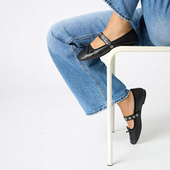 Bailarina negra en piel genuina con suela de goma, Primadonna, 26N145016PENERO035, 002 preview