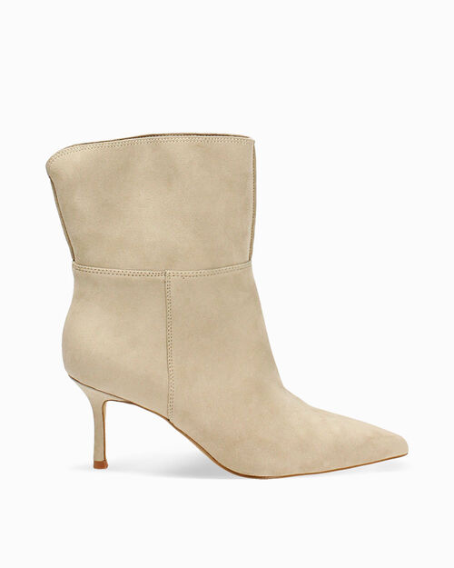 Tronchetti beige con tacco 7,1 cm, BEIGE