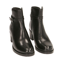Ankle boots neri in pelle, tacco 6 cm , Primadonna, 20L923045PENERO035, 002 preview