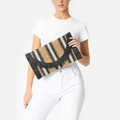 Pochette da mare in paglia nera, Primadonna, 25J904698PGNEROUNI, 002a